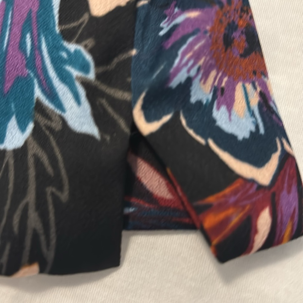 Vero Moda Dark Floral ankle Pants SZ 8 pull on elastic waist career wear casual - Picture 8 of 12